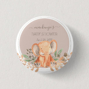 Watercolor Elephant Boho Safari Button Knapp