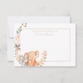 Watercolor Elephant Boho Safari Tack Kort