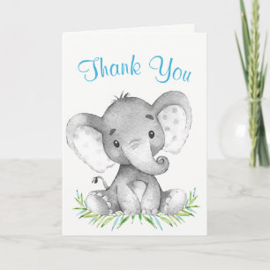 Watercolor Elephant Boy Tack Kort
