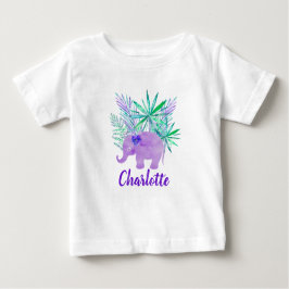 Watercolor Elephant Jungle Tropical Anpassade Tee