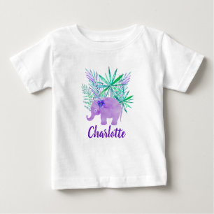 Watercolor Elephant Jungle Tropical Anpassade Tee