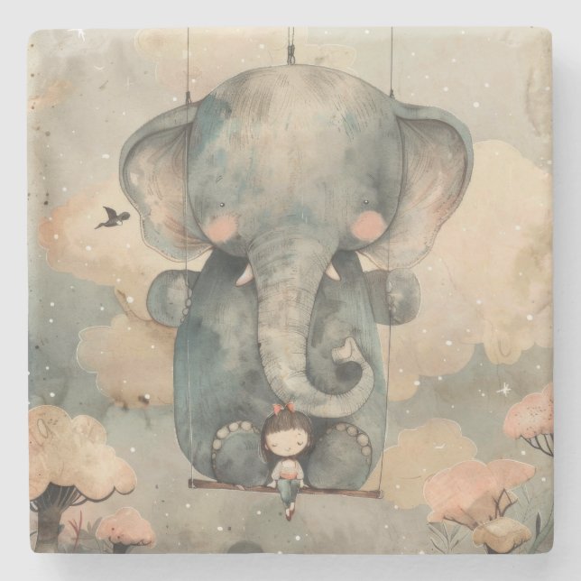 "Watercolor Elephant" Stenunderlägg (Framsidan)