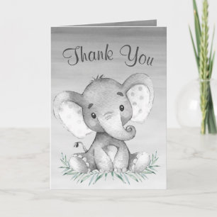 Watercolor Elephant Tack Kort