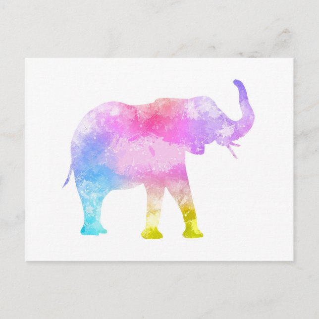 Watercolor Elephant Vykort (Framsida)