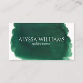 Watercolor Emerald Grönt Luxury Modern Visitkort