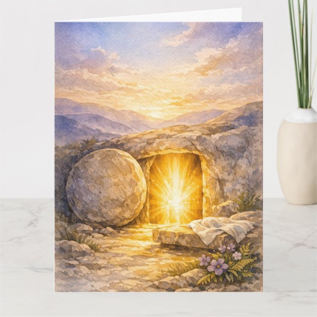 Watercolor Empty Tomb Kort (Framsida)