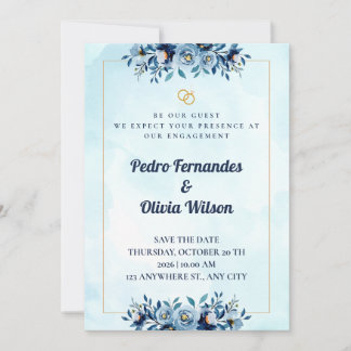 Watercolor Engagement Invitation Card Inbjudningar