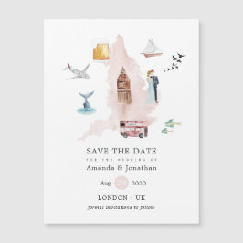 Watercolor England UK Destination Wedding