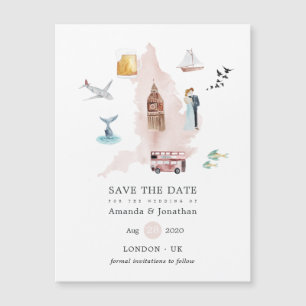 Watercolor England UK Destination Wedding