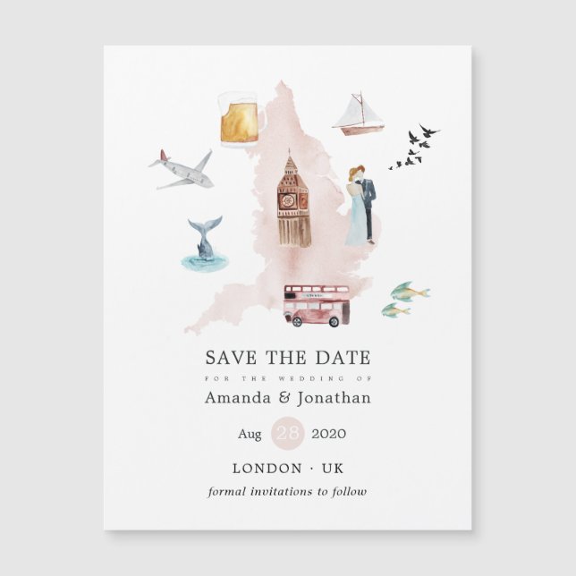 Watercolor England UK Destination Wedding (Framsida)