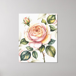 Watercolor english rose canvastryck