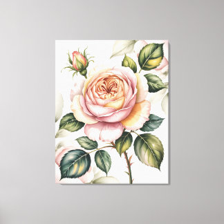 Watercolor english rose canvastryck