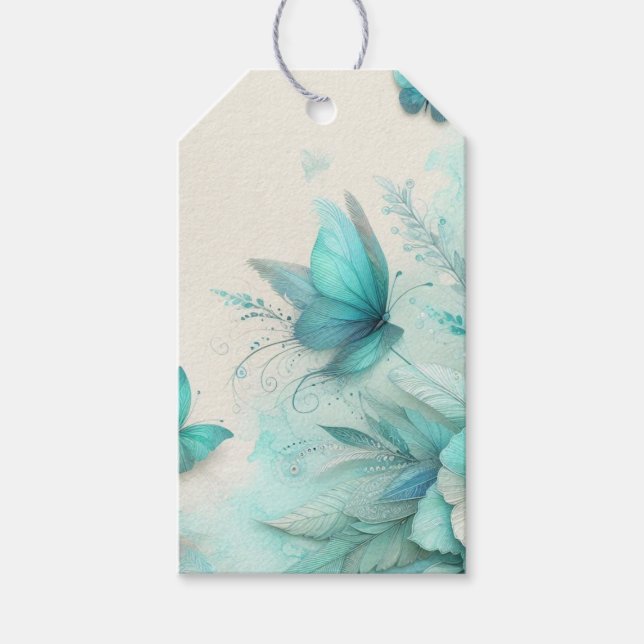 Watercolor Ephemera Gift-Märkre Presentetikett (Framsidan)