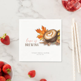 Watercolor Espresso Kärlek Är Under Uppbyggnad Brö Pappersservett