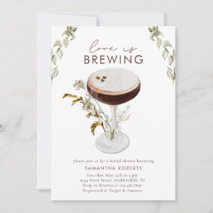 Watercolor Espresso Martini Möhippa Inbjudningar