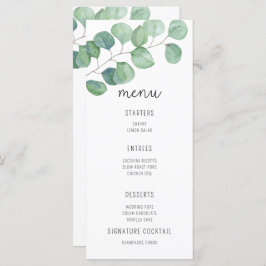 Watercolor Eucalyptus - Bröllop Menu Meny