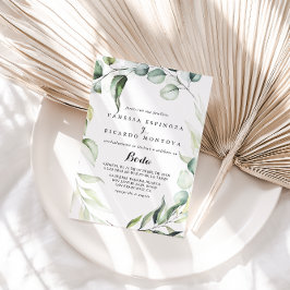 Watercolor Eucalyptus Greenery Boda Inbjudningar