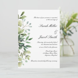 Watercolor Eucalyptus & Greenery Botanical Bröllop Inbjudningar