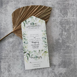 Watercolor Eucalyptus Greenery Bröllop