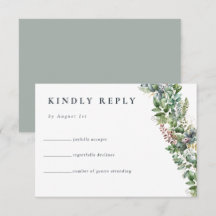 Watercolor Eucalyptus Greenery | Bröllop-svar