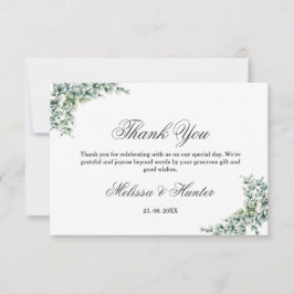 Watercolor Eucalyptus Greenery Foliage Bröllop Tack Kort