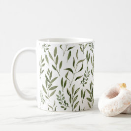 Watercolor Eucalyptus Greenery Löv Mönster Kaffemugg