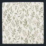 Watercolor Eucalyptus Greenery Löv Mönster  Stenunderlägg<br><div class="desc">Vattenfärgseukalyptus greenery löv mönster</div>