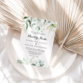 Watercolor Eucalyptus Greenery Nuestra Boda Inbjudningar