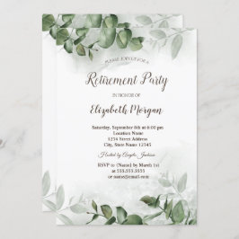 Watercolor Eucalyptus Greenery Pension Inbjudningar