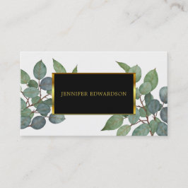 Watercolor eucalyptus greenery professional visitkort