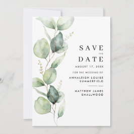 Watercolor Eucalyptus Greenery Spara Datumet