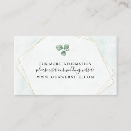 Watercolor Eucalyptus + Guld OSA bröllop webbplats Tilläggskort