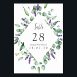 Watercolor Eucalyptus & Lavender Greenery Bröllop Bordsnummer<br><div class="desc">bordsnumren för Löv-dollarn i silver-grönt är designade för att snabbt och enkelt kunna anpassas till dina händelsespecifikationer.</div>