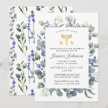 Watercolor Eucalyptus Lavender Nursing Studenten