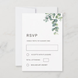 Watercolor Eucalyptus Leaves Wedding OSA Kort