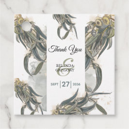 Watercolor Eucalyptus Lövs Greenery Bröllop Gåvor Etiketter