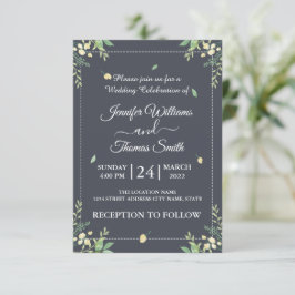 Watercolor Eucalyptus Lövs Greenery Bröllop Inbjudningar