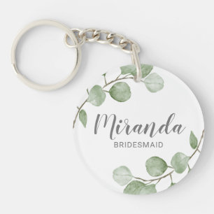 Watercolor Eucalyptus Personlig Bridesmaid Namn