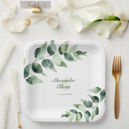 Watercolor Eucalyptus Wedding | White