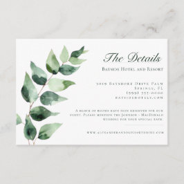Watercolor Eucalyptus Wedding | White Tilläggskort
