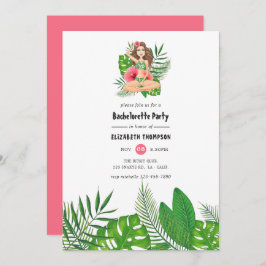 Watercolor Exotic Aloha Luau Bachelorette Helg Inbjudningar