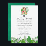 Watercolor Exotic Aloha Luau Bat mitzvah Inbjudningar<br><div class="desc">Anpassadet för bat mitzvah inbjudan till dina händelsespecifikationer är att måla tropisk löv.</div>
