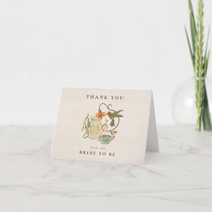 Watercolor Faecore blomsterlig Tea Party Bröllopsd Tack Kort