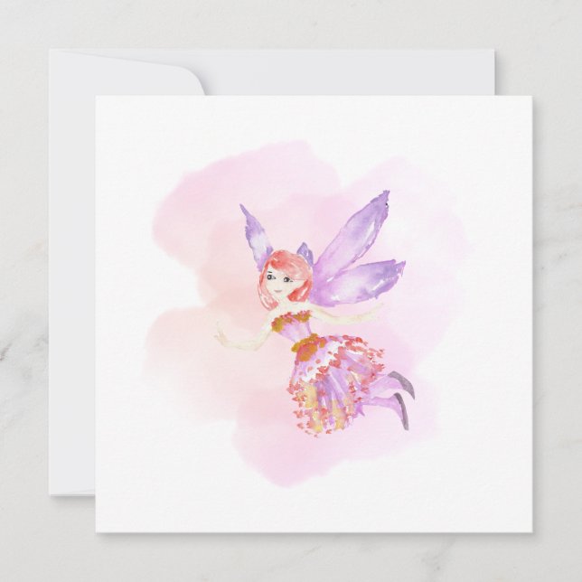 "Watercolor Fairy Card" Kort (Framsida)