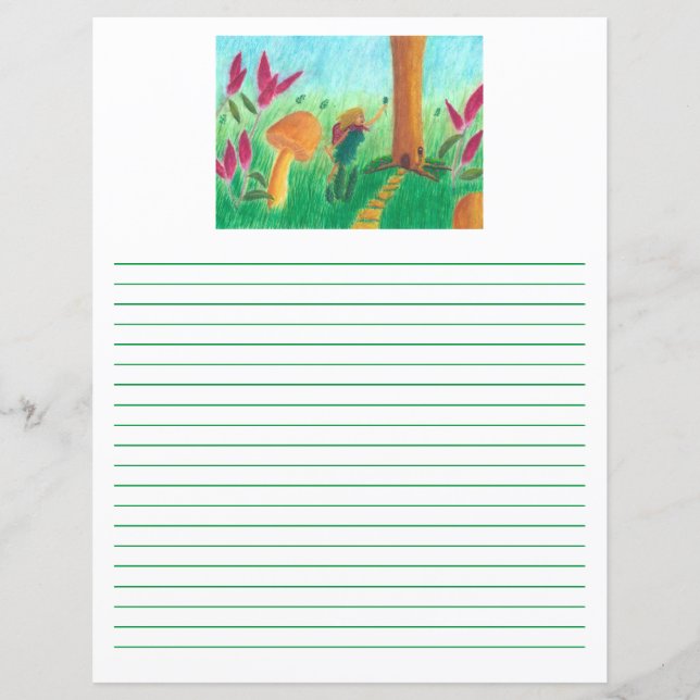 Watercolor Fairy Stationery eller Story Lakan (Framsida)