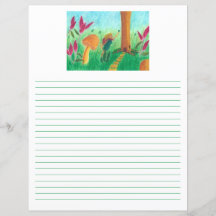 Watercolor Fairy Stationery eller Story Lakan