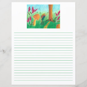 Watercolor Fairy Stationery eller Story Lakan