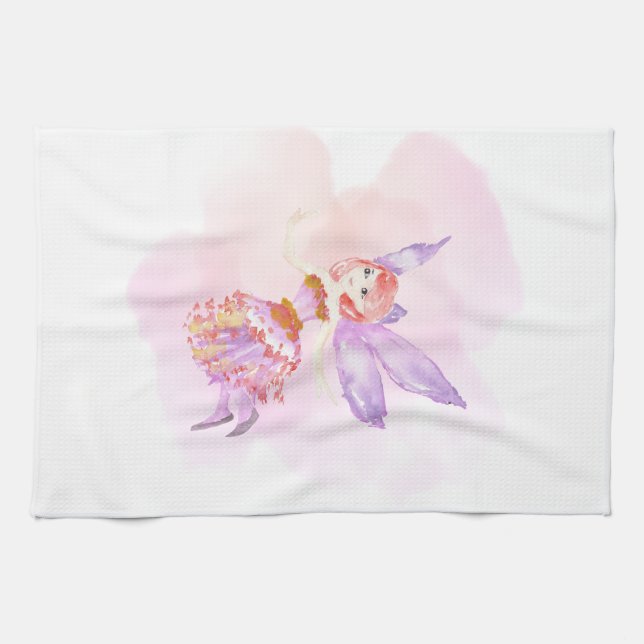 "Watercolor Fairy" Tea Towel Kökshandduk (Horisontell)