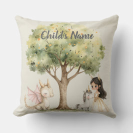 Watercolor Fairytale Princess Whimsical Kudde