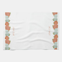 Watercolor Fall Pumpkins "Hej Fall" Kökshandduk